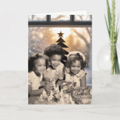 Oude Afro-Amerikaanse kerstkaart Feestdagen Kaart (Voorkant)