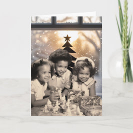 Oude Afro-Amerikaanse kerstkaart Feestdagen Kaart