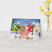 Oude Afro-Amerikaanse Kerstkaart Kaart (Gele Bloem)