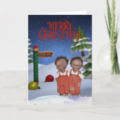 Oude Afro-Amerikaanse Kerstkaart  Kaart (Voorkant)