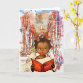 Oude Afro-Amerikaanse kerstkaart Kaart (Gele Bloem)