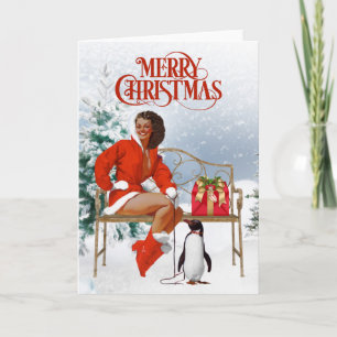 Oude Afro-Amerikaanse kerstkaart Kaart
