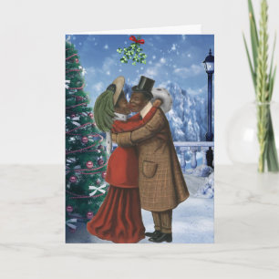 Oude Afro-Amerikaanse kerstkaart Kaart
