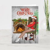 Oude Afro-Amerikaanse Kerstkaart Kaart (Voorkant)