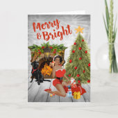 Oude Afro-Amerikaanse kerstkaarten Kaart (Voorkant)