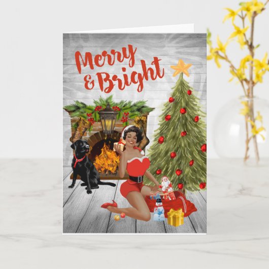 Oude Afro-Amerikaanse kerstkaarten Kaart (Gele Bloem)