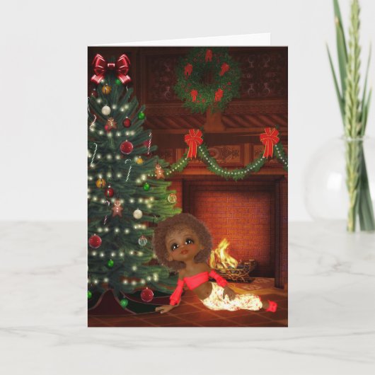 Oude Afro-Amerikaanse kerstkaarten Kaart (Voorkant)