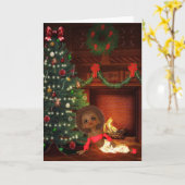 Oude Afro-Amerikaanse kerstkaarten Kaart (Gele Bloem)