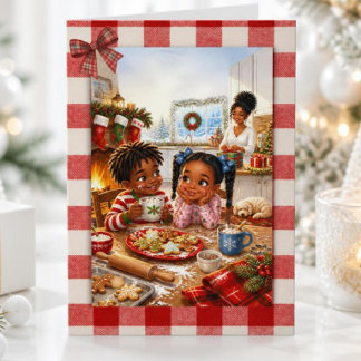 Oude Afro-Amerikaanse kerstkoekkeuken Feestdagen Kaart