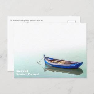 Oude Aiola boot. Kleine roeiboot in Seixal Bay. Briefkaart