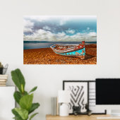 Oude Aiola. Traditionele Portugese boot op een str Poster (Thuiskantoor)