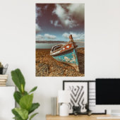 Oude Aiola. Traditionele Portugese boot op een str Poster (Thuiskantoor)