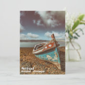Oude Aiola. Traditionele Portugese boot op het str Bedankkaart (Staand voorkant)