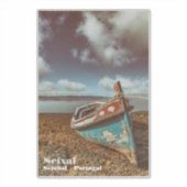 Oude Aiola. Traditionele Portugese boot op het str Sticker (Voorkant)