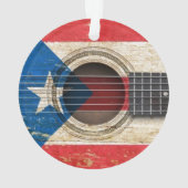 Oude akoestische gitaar met Puerto Rico Flag Ornament (achterkant)