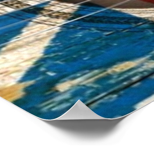 Oude akoestische gitaar met vlag voor Newfoundland Poster (Hoek)