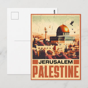 Oude Al-Aqsa-moskee Koepel van de Rots in Jeruzale Briefkaart