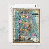 Oude Alabama-kaart 1826 Briefkaart (Voorkant / Achterkant)