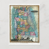 Oude Alabama-kaart 1826 Briefkaart (Voorkant)