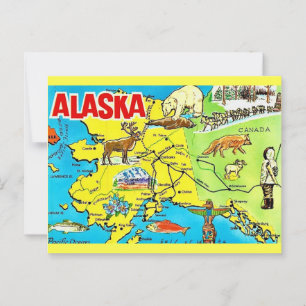 Oude Alaska kaart ansichtkaart