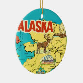 Oude Alaska kaart ansichtkaart Keramisch Ornament (Rechts)