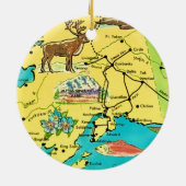 Oude Alaska kaart ansichtkaart Keramisch Ornament (Achterkant)