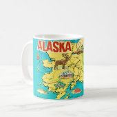 Oude Alaska kaart ansichtkaart mok (Voorkant links)