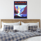 Oude Alaska reisposter, Atlin en de Yukon Canvas Afdruk (Insitu (Slaapkamer))