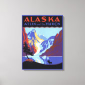 Oude Alaska reisposter, Atlin en de Yukon Canvas Afdruk (Voorkant)