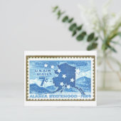 Oude Alaska-staatheidzegel Briefkaart (Staand voorkant)