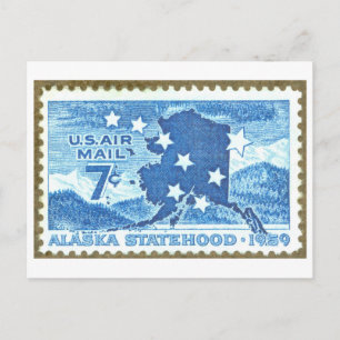 Oude Alaska-staatheidzegel Briefkaart