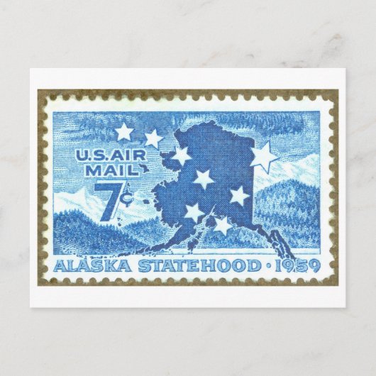 Oude Alaska-staatheidzegel Briefkaart (Voorkant)