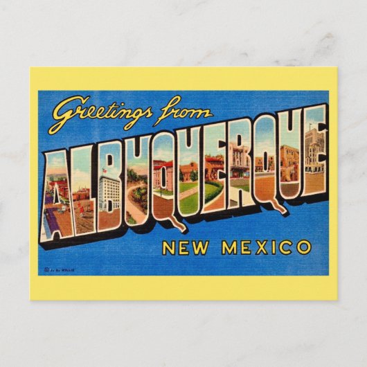 Oude Albuquerque NM Groet Briefkaart (Voorkant)