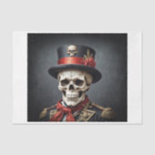 Oude algemene schedel met legeruniform, hoge hoed tissuepapier (Voorkant)