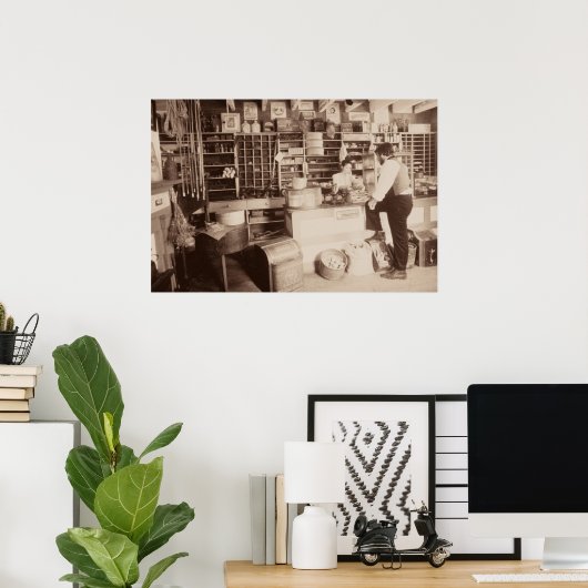 Oude algemene winkel poster (Thuiskantoor)