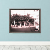 Oude Algerije Algiers auto's gebouw Canvas Afdruk (Insitu (Houten vloer))