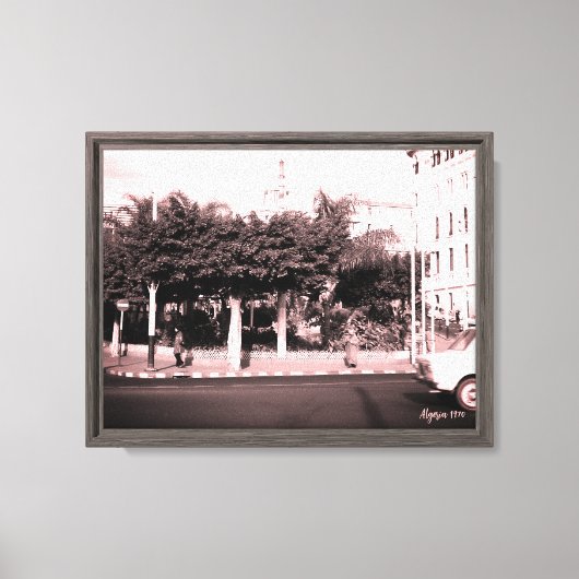 Oude Algerije Algiers auto's gebouw Canvas Afdruk (Voorkant)