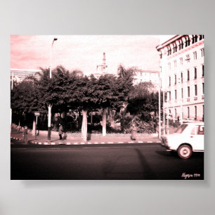 Oude Algerije Algiers auto's gebouw Poster