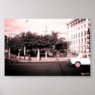 Oude Algerije Algiers auto's gebouw Poster