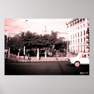 Oude Algerije Algiers auto's gebouw Poster