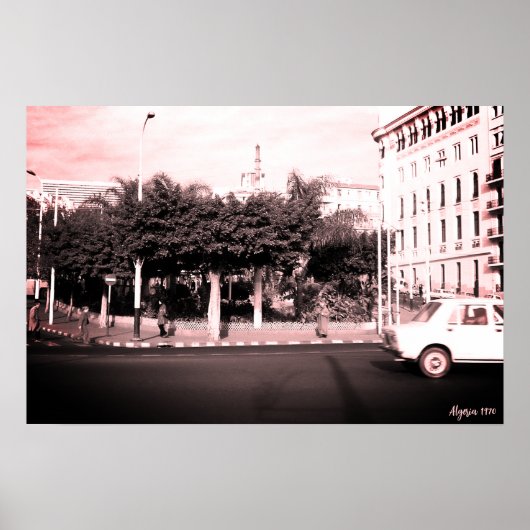 Oude Algerije Algiers auto's gebouw Poster (Voorkant)