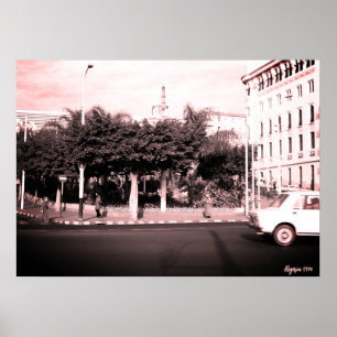 Oude Algerije Algiers auto's gebouw Poster