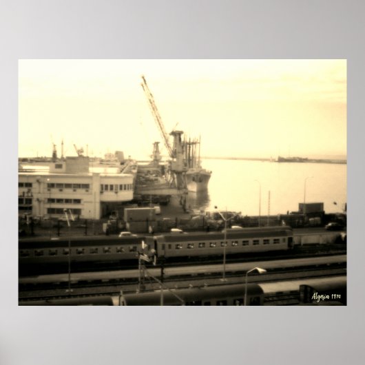 Oude Algerije Algiers havenoverzicht Poster (Voorkant)