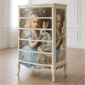 Oude Alice Blauwe Gingham Theetuin Olie Schilderij Tissuepapier
