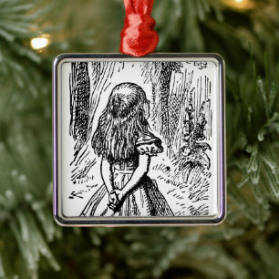 Oude Alice in Wonderland, Cheshire Cat Metalen Ornament