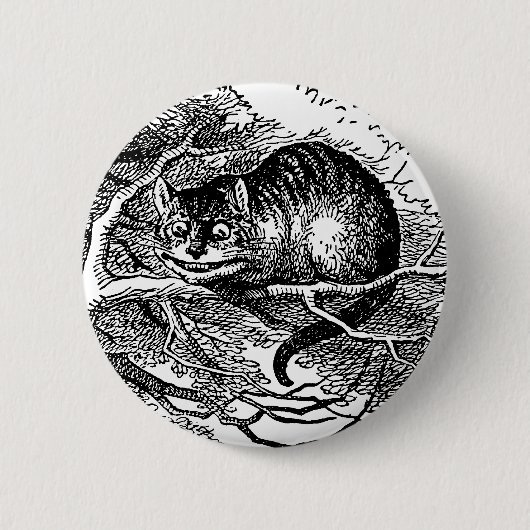 Oude Alice in Wonderland, Cheshire Kat Ronde Button 5,7 Cm (Voorkant)