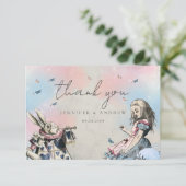 Oude Alice in Wonderland Dank je Bedankkaart (Staand voorkant)