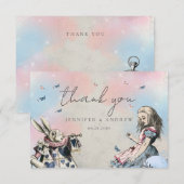 Oude Alice in Wonderland Dank je Bedankkaart (Voorkant / Achterkant)