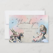 Oude Alice in Wonderland Dank je wel Bedankkaart (Voorkant)