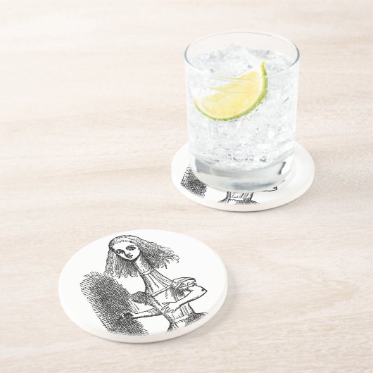 Oude Alice in Wonderland door Tenniel Zandsteen Onderzetter (Zijkant)